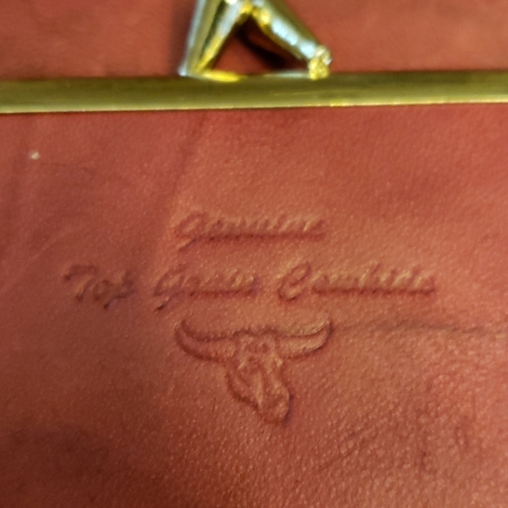 Vtg Top Grain Cowhide Leather Checkbook Wallet - Picture 3 of 9